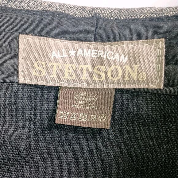 Vintage Stetson Gray Wool Tweed Fedora Hat Size 7 3/8 Cap Sherlock Holmes - Picture 10 of 15